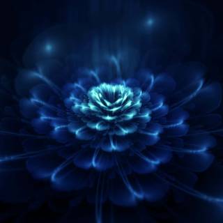 Blue abstract flower wallpaper