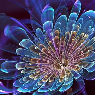 Blue abstract flower wallpaper