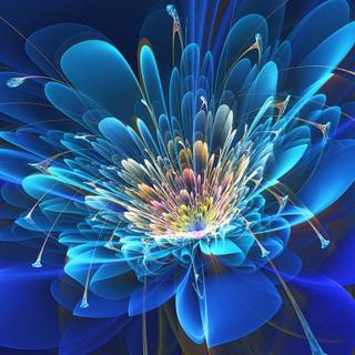 Blue abstract flower wallpaper
