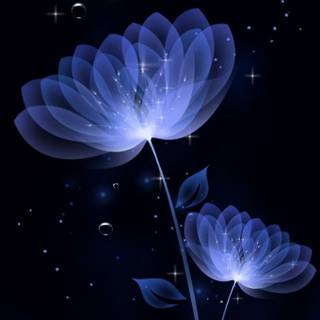 Blue abstract flower wallpaper