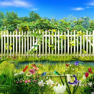 Japanese spring gardens wallpaper