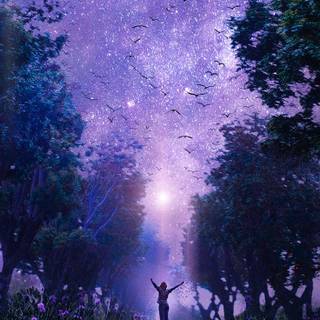 Aesthetic purple fantasy wallpaper
