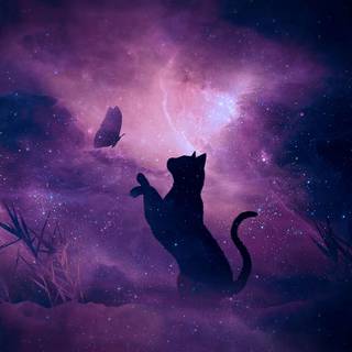 Aesthetic purple fantasy wallpaper