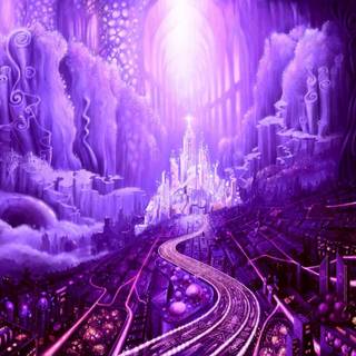 Aesthetic purple fantasy wallpaper