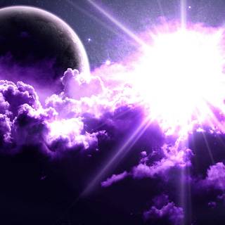 Aesthetic purple fantasy wallpaper