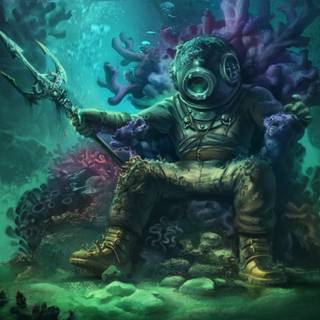 Fantasy scuba diver wallpaper