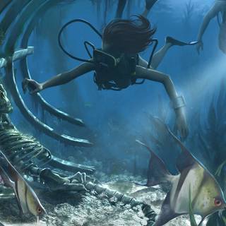 Fantasy scuba diver wallpaper