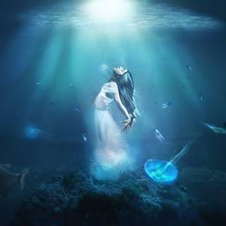 Fantasy scuba diver wallpaper