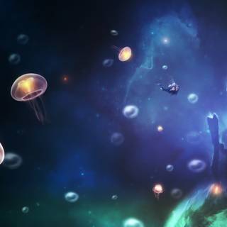 Fantasy scuba diver wallpaper