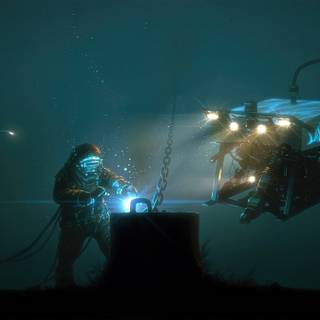 Fantasy scuba diver wallpaper