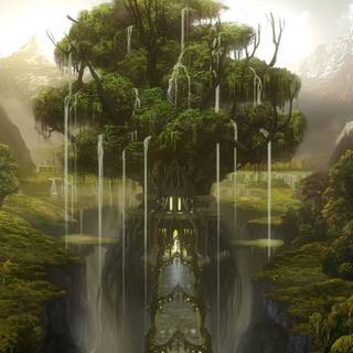Fantasy jungle tree wallpaper