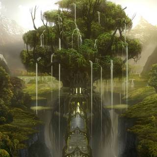 Fantasy jungle tree wallpaper