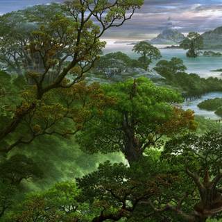 Fantasy jungle tree wallpaper