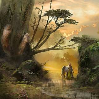 Fantasy jungle tree wallpaper