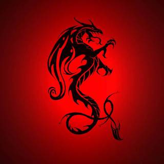 Red neon dragon wallpaper