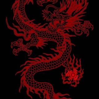 Red neon dragon wallpaper