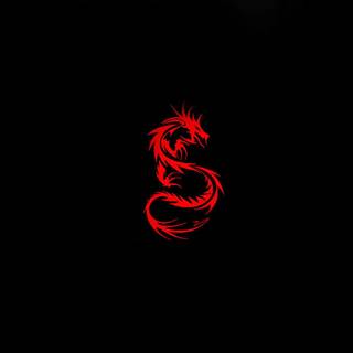 Red neon dragon wallpaper