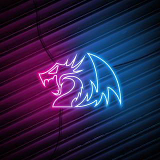 Red neon dragon wallpaper