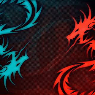 Red neon dragon wallpaper