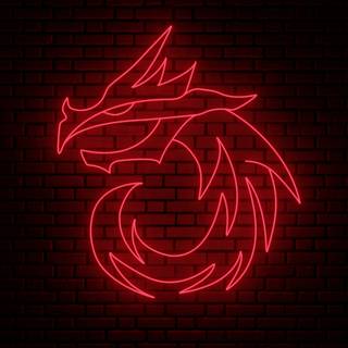 Red neon dragon wallpaper