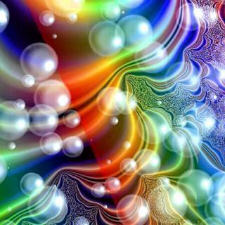 Rainbow bubbles wallpaper
