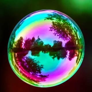 Rainbow bubbles wallpaper