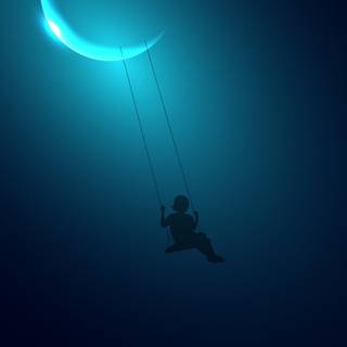 Girl with moon wallpaper