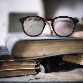 Book with glasses wallpaper