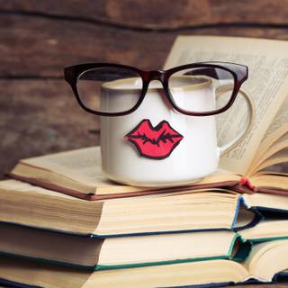 Book with glasses wallpaper