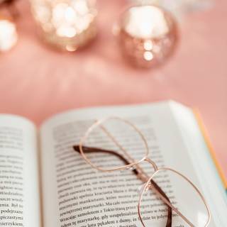 Book with glasses wallpaper