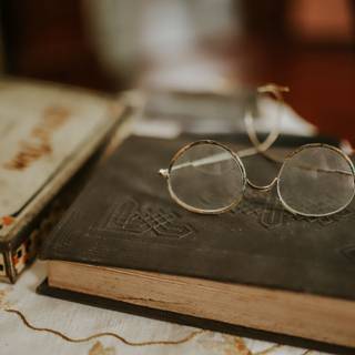 Book with glasses wallpaper
