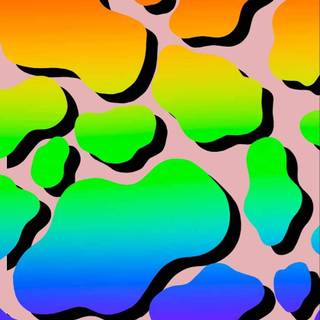 Rainbow cow print wallpaper