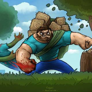 Minecraft fanart wallpaper