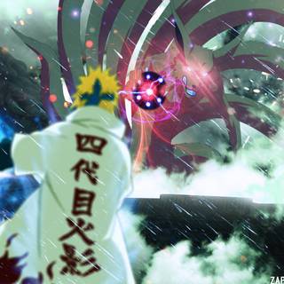 Minato vs Kurama wallpaper