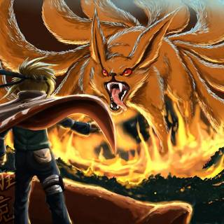 Minato vs Kurama wallpaper