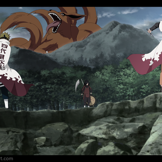 Minato vs Kurama wallpaper