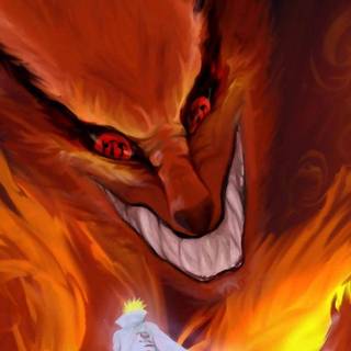 Minato vs Kurama wallpaper