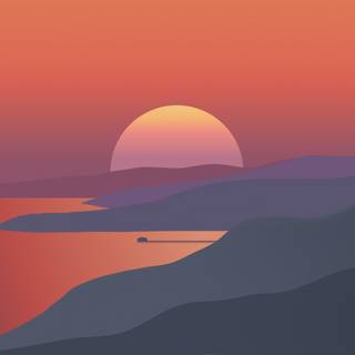 Illustration sunset 4k wallpaper