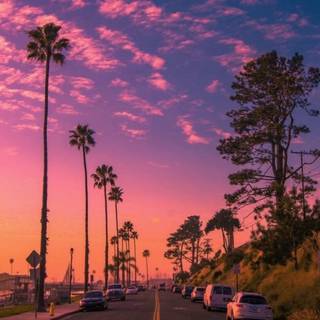 Sunset street wallpaper