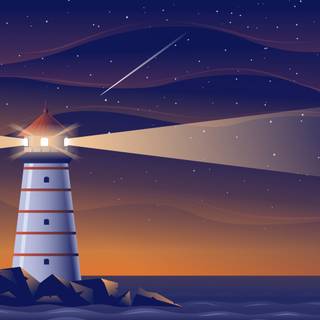 Illustration lighthouse 4k wallpaper