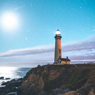 Illustration lighthouse 4k wallpaper