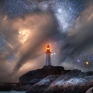 Illustration lighthouse 4k wallpaper