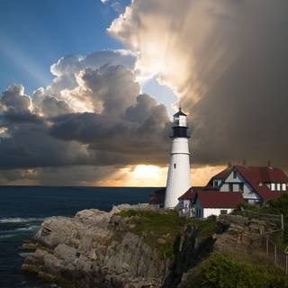 Illustration lighthouse 4k wallpaper