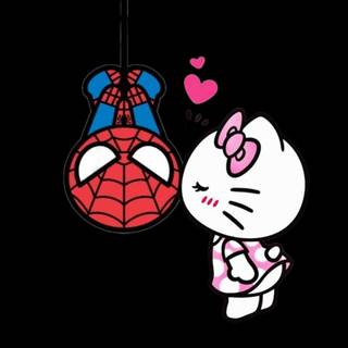 Hello Kitty and Spider-Man wallpaper