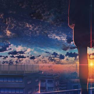 Sunset anime 4k ultra wallpaper