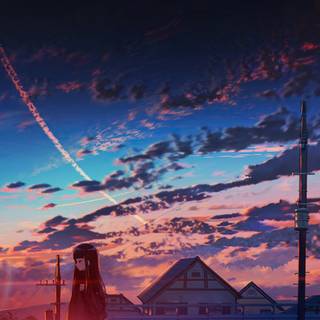 Sunset anime 4k ultra wallpaper