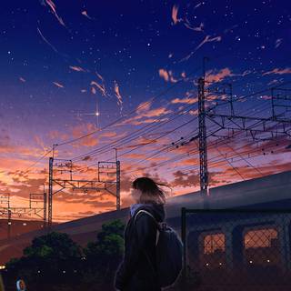 Sunset anime 4k ultra wallpaper