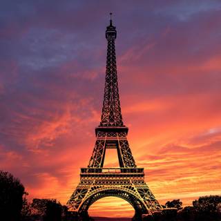 Sunset Eiffel Tower wallpaper