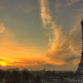 Sunset Eiffel Tower wallpaper