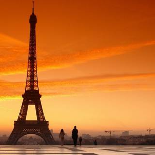 Sunset Eiffel Tower wallpaper
